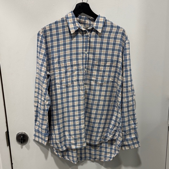 Madewell Flannel Oversized Boyshirt Benton Plaid Shirt E0345 - Picture 4 of 9